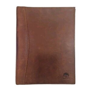 Rustic Town Leather Portfolio Business Organizer Notepad Case Brown Leather